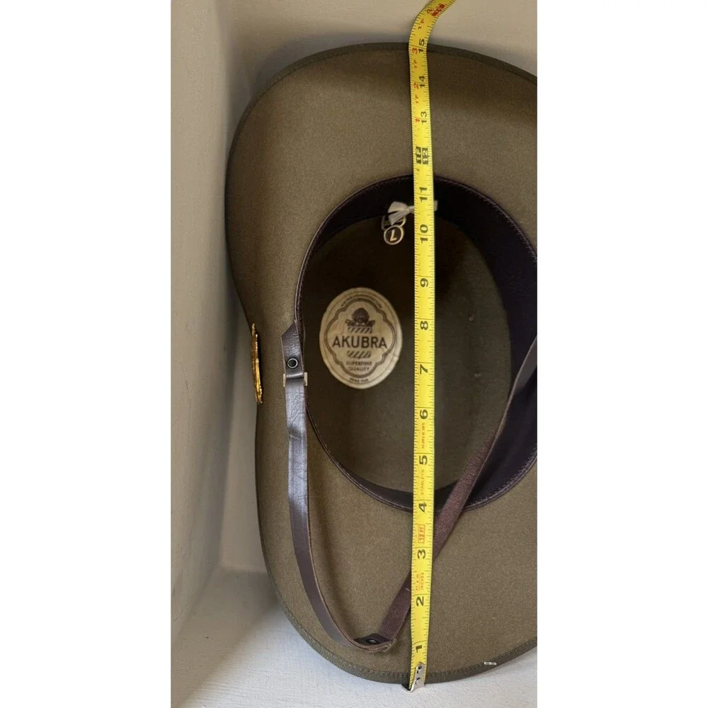 Akubra Aussie Slouch Hat 1601 Sz. 7 Superfine Pure Fur Australian Military Khaki